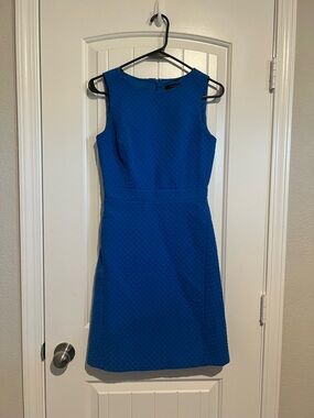 J. Crew Sleeveless Royal Blue Textured Sheath Dress